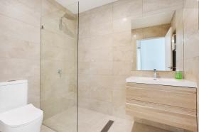 Wooden Vanity with Shark Nose Drawers